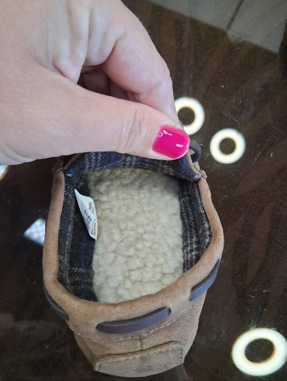 Kids Brown Moccasin Slipper with Bow